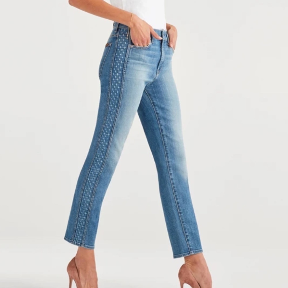 7FAM‎ Ankle Skinny Jeans With Laser Sides